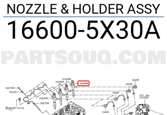 Nissan 166005X30A NOZZLE & HOLDER ASSY