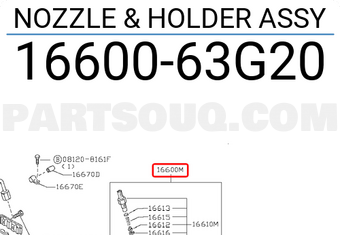 Nissan 1660063G20 NOZZLE & HOLDER ASSY