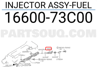 Nissan 1660073C00 INJECTOR ASSY-FUEL