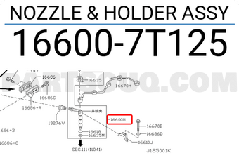 Nissan 166007T125 NOZZLE & HOLDER ASSY