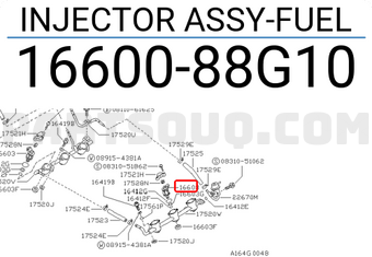 Nissan 1660088G10 INJECTOR ASSY-FUEL