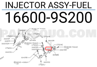Nissan 166009S200 INJECTOR ASSY-FUEL