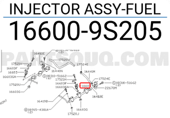 Nissan 166009S205 INJECTOR ASSY-FUEL