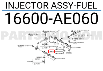 Nissan 16600AE060 INJECTOR ASSY-FUEL