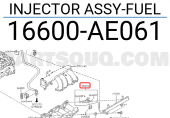 Nissan 16600AE061 INJECTOR ASSY-FUEL
