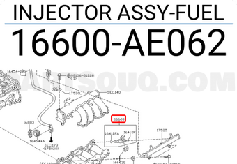 Nissan 16600AE062 INJECTOR ASSY-FUEL