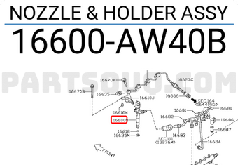 Nissan 16600AW40B NOZZLE & HOLDER ASSY