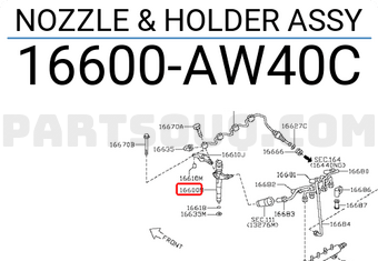 Nissan 16600AW40C NOZZLE & HOLDER ASSY