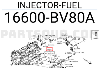 Nissan 16600BV80A INJECTOR-FUEL