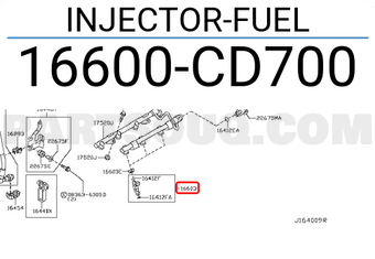 Nissan 16600CD700 INJECTOR-FUEL