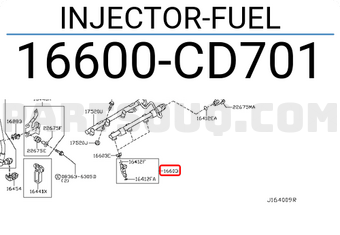 Nissan 16600CD701 INJECTOR-FUEL