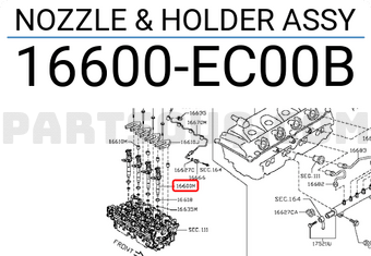Nissan 16600EC00B NOZZLE & HOLDER ASSY