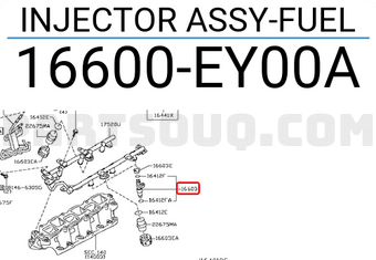 Nissan 16600EY00A INJECTOR ASSY-FUEL
