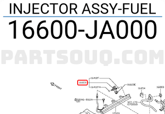 Nissan 16600JA000 INJECTOR ASSY-FUEL