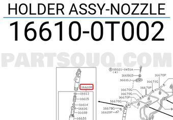 Nissan 166100T002 HOLDER ASSY-NOZZLE
