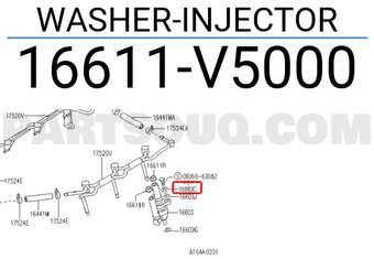 Nissan 16611V5000 WASHER-INJECTOR