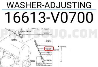 Nissan 16613V0700 WASHER-ADJUSTING