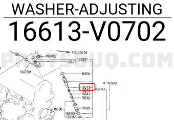 Nissan 16613V0702 WASHER-ADJUSTING