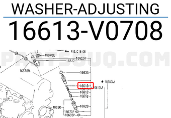 Nissan 16613V0708 WASHER-ADJUSTING