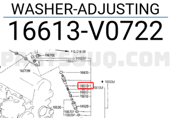 Nissan 16613V0722 WASHER-ADJUSTING
