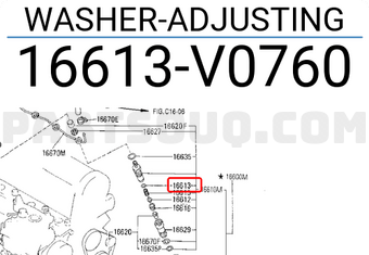 Nissan 16613V0760 WASHER-ADJUSTING