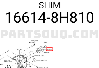 Nissan 166148H810 SHIM