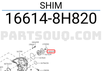 Nissan 166148H820 SHIM