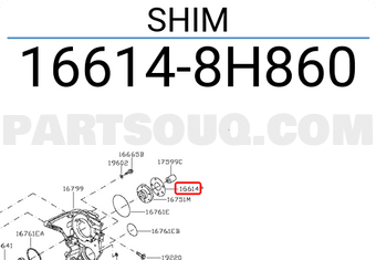 Nissan 166148H860 SHIM