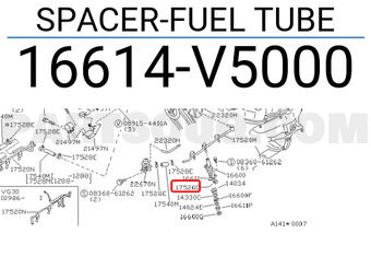 Nissan 16614V5000 SPACER-FUEL TUBE