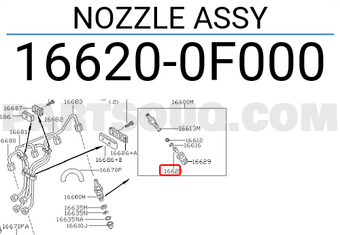 Nissan 166200F000 NOZZLE ASSY