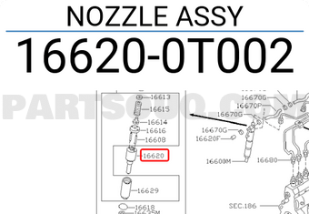 Nissan 166200T002 NOZZLE ASSY