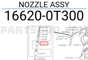 Nissan 166200T300 NOZZLE ASSY