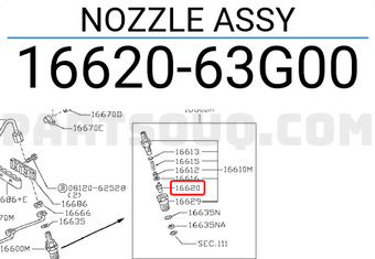 Nissan 1662063G00 NOZZLE ASSY