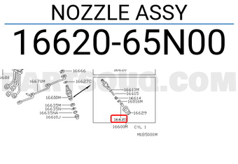 Nissan 1662065N00 NOZZLE ASSY