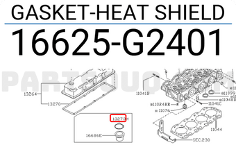 Nissan 16625G2401 GASKET-HEAT SHIELD