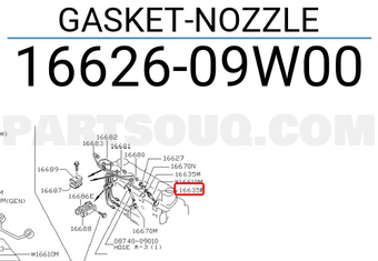 Nissan 1662609W00 GASKET-NOZZLE