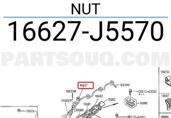 Nissan 16627J5570 NUT