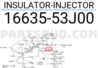 Nissan 1663553J00 INSULATOR-INJECTOR