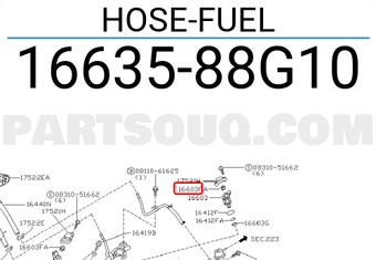 Nissan 1663588G10 HOSE-FUEL