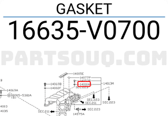 Nissan 16635V0700 GASKET