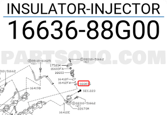 Nissan 1663688G00 INSULATOR-INJECTOR