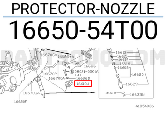 Nissan 1665054T00 PROTECTOR-NOZZLE