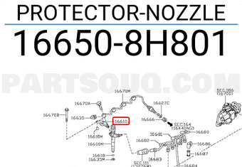 Nissan 166508H801 PROTECTOR-NOZZLE