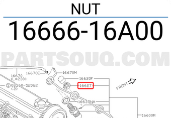 Nissan 1666616A00 NUT