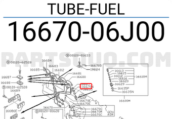 Nissan 1667006J00 TUBE-FUEL