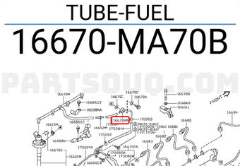 Nissan 16670MA70B TUBE-FUEL