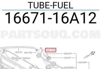 Nissan 1667116A12 TUBE-FUEL