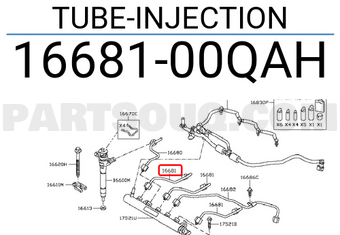 Nissan 1668100QAH TUBE-INJECTION