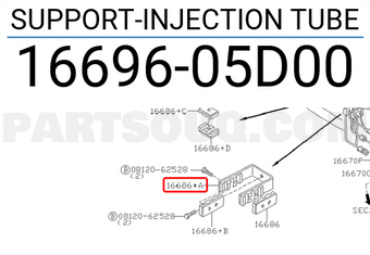 Nissan 1669605D00 SUPPORT-INJECTION TUBE