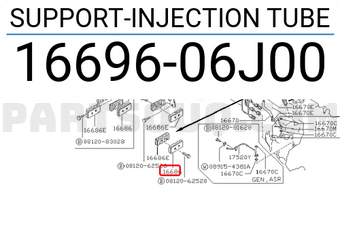 Nissan 1669606J00 SUPPORT-INJECTION TUBE